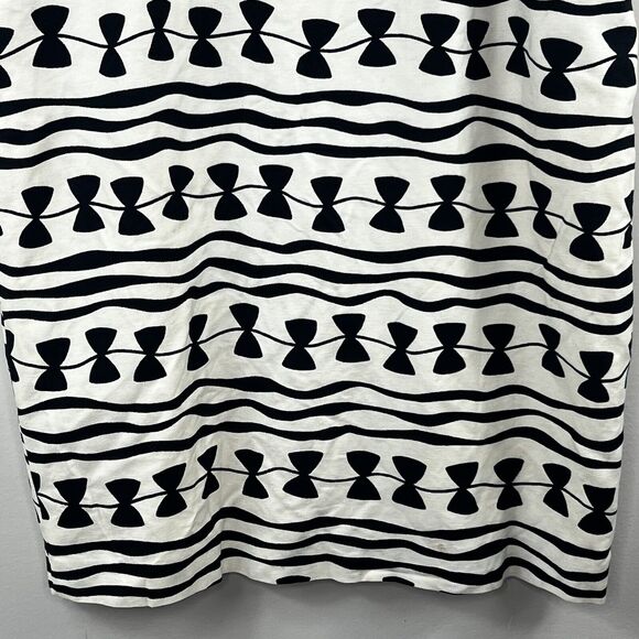 Louis Feraud Vintage Kite String Bow Pencil Skirt 16 Cream Black Linen blend - Picture 3 of 15